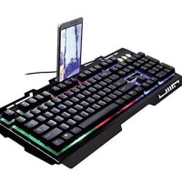 RGB LED игрална клавиатура с метална рамка и калъф за мобилен телефон, снимка 4 - Клавиатури и мишки - 43426015