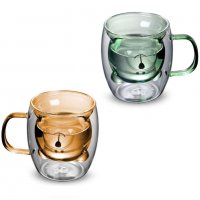 Стъклена чаша с двойно стъкло "Мече", снимка 9 - Чаши - 32217422