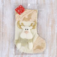 2515 Коледен чорап за подаръци и украса с декорация Елен, снимка 2 - Декорация за дома - 34612584