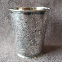 Сребърна с позлата османска чаша с тугра на Абдул Азис 19в, снимка 5 - Чаши - 34192554