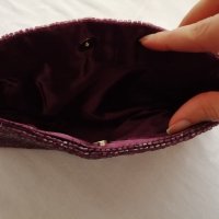 Accessorize малка дамска чанта с мъниста във виолетов цвят - със забележки, снимка 13 - Чанти - 43946030
