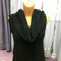 Дамска черна плетена блуза, снимка 3 - Блузи с дълъг ръкав и пуловери - 27421391