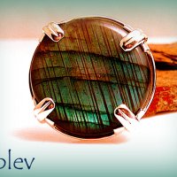 Комплект пръстен и медальон от сребро с лабрадорит - УНИКАТ, снимка 6 - Пръстени - 26702537
