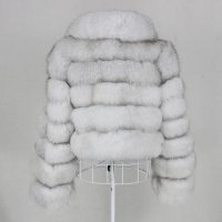 Дамско палто естествен косъм лисица XS, XL, снимка 3 - Палта, манта - 35049393