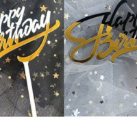 Happy Birthday двуцветен пластмасов топер за торта украса декор, снимка 1 - Други - 36556153