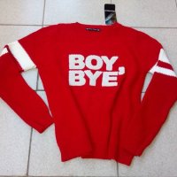 Пуловер Boy Bye в червен цвят - (С, М и Л ) , снимка 3 - Блузи с дълъг ръкав и пуловери - 26604943