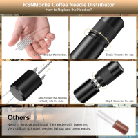 RSNMocha 58 mm, бъркалка за кафе еспресо от неръждаема стомана 6 игли 0,25 mm WDT, черно, снимка 6 - Кафемашини - 44914414