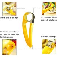 Функционална стоманена резачка за банани, резачка за плодове с ергономична дръжка, снимка 2 - Аксесоари за кухня - 43748724