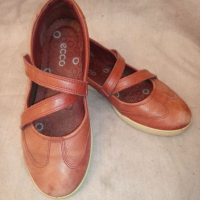 Оригинални балеринки Ecco, естествена кожа, 38 номер, снимка 1 - Дамски ежедневни обувки - 36559533