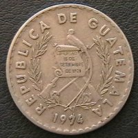 10 центаво 1974, Гватемала, снимка 2 - Нумизматика и бонистика - 28296400