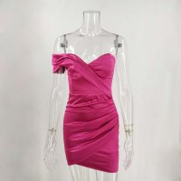 Цикламена рокля сатен розова рокля Barbie , снимка 3 - Рокли - 38288412