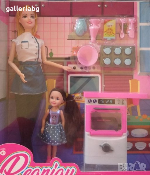 Комплект семейство кукли с готварска печка , снимка 1