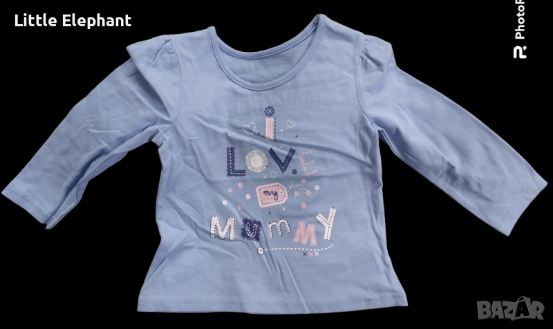 Блузка с дълъг ръкав за момиченце на 12-18 мес"I love my mummy",Англия/нова, снимка 1