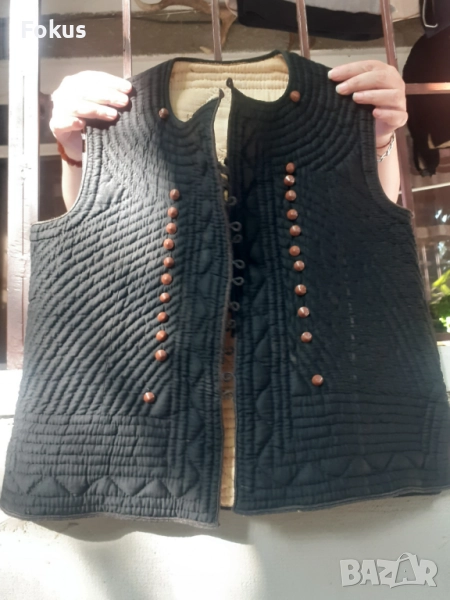 Стара възрожденска дреха елек елече антерия носия - черно, снимка 1