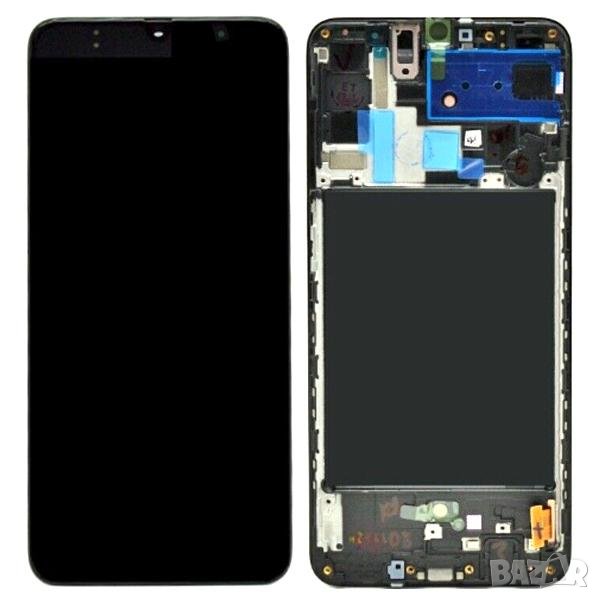 LCD Дисплей С РАМКА за Samsung SM-A805F Galaxy A80 / GH82-20348A / Черен / Оригинал Service Pack Бар, снимка 1