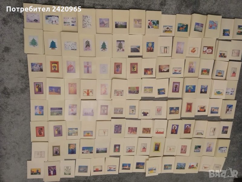 2240 нови пощенски картички с детски рисунки - двулистни, снимка 1