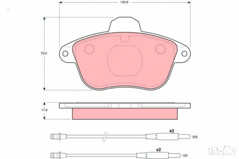 SIMER 564 Предни накладки 2.0, 2.0 16V, 2.1D, 2.1 TD, 2.5, 3.0 PEUGEOT 605 / 1989-1999 / OE 425089 /, снимка 1