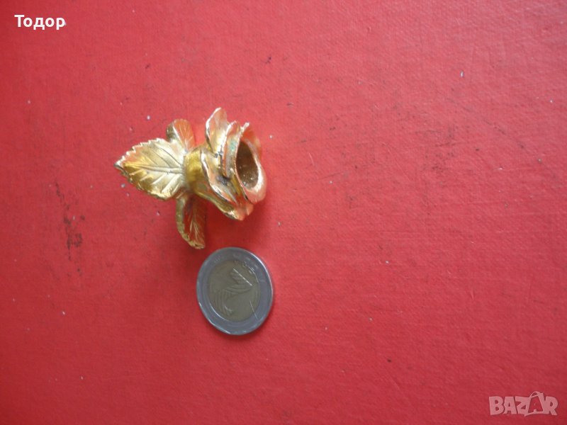 Страхотен бронзов свещник роза миньон , снимка 1