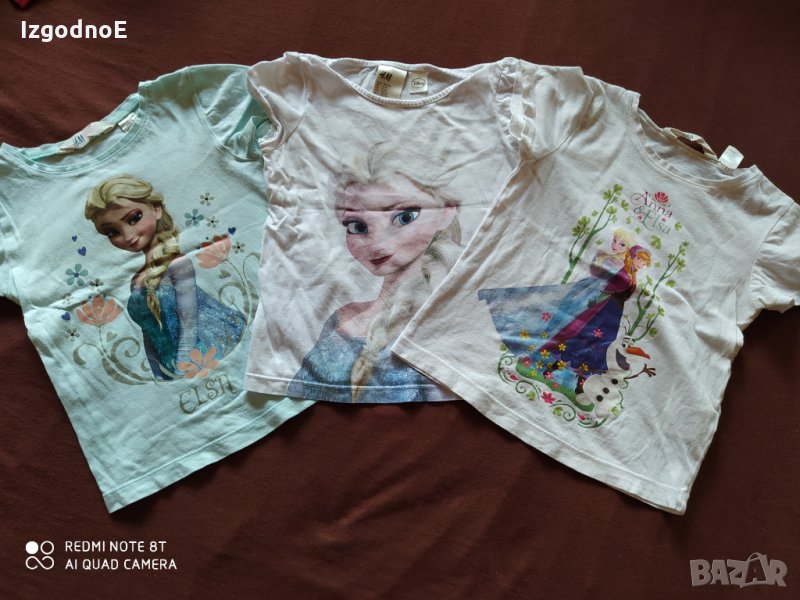 98-104 Лот 3 блузки с Елза и Ана на H&M, снимка 1