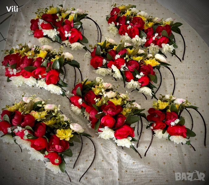 Диадема с цветя за народна носия, снимка 1