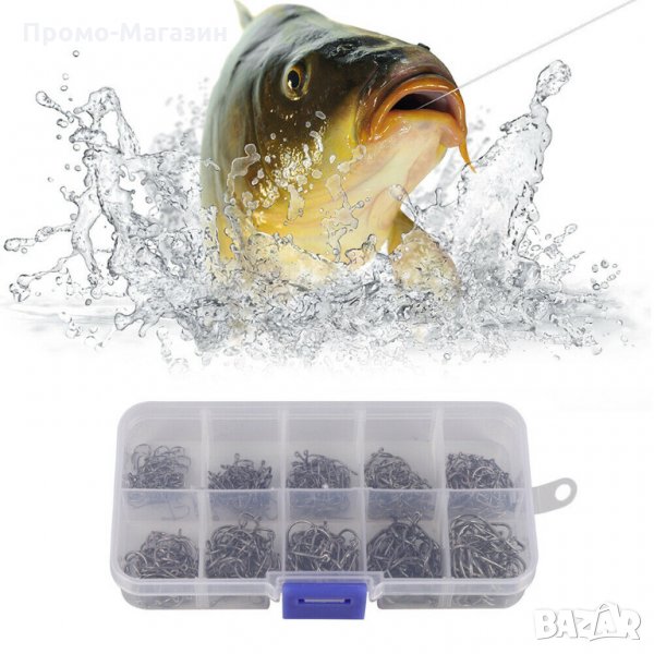 Комплект 500 броя куки за риболов в различен размер от 3 # до 12 #, снимка 1