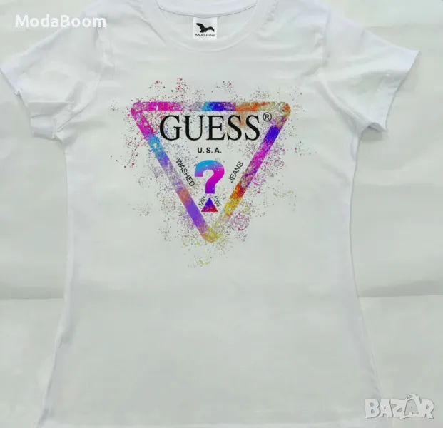 Guess свежа бяла дамска тениска , снимка 1