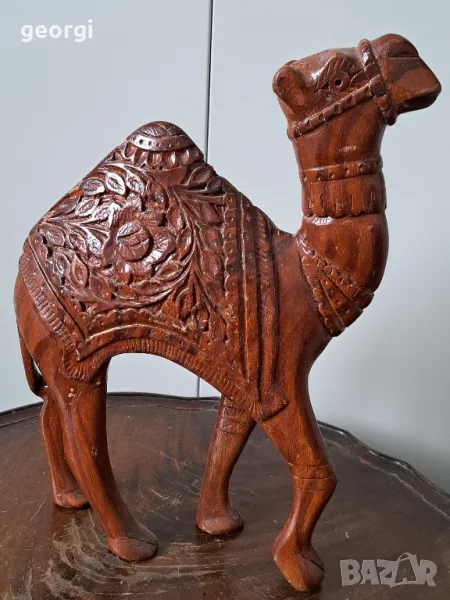 дървена статуетка на камила дърворезба 3/4, снимка 1