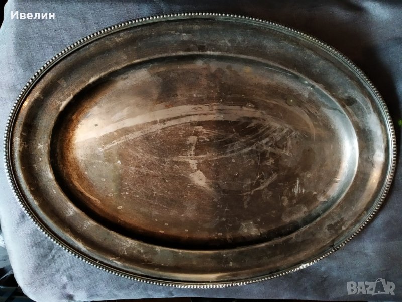 масивна посребрена табла арт деко , снимка 1