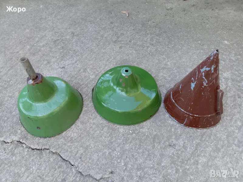 старинна емайлирана промишлена лампа, снимка 1