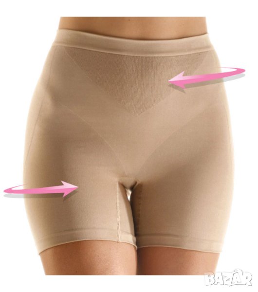 Комплект от 2 бр. бежови къси дамски клинове с моделиращ ефект Beauty Slim - L, снимка 1