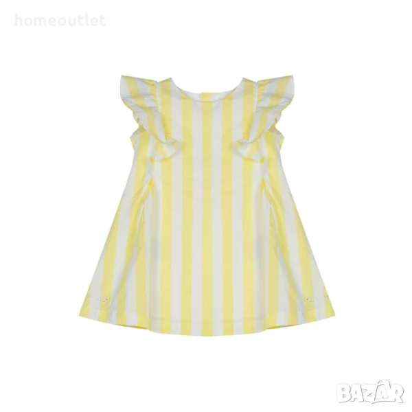 ПРОМОЦИЯ Brums Milano Бебешка Рокля от Поплин с Райета – Бяло и Жълто (6 месеца / 68 см), снимка 1