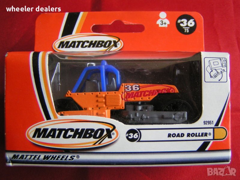 Метална количка валяк Мачбокс Matchbox ROAD ROLLER - New for 2001, снимка 1