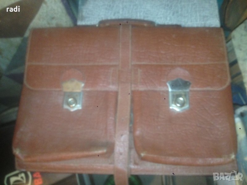 Кожена чанта от 50- те години, снимка 1