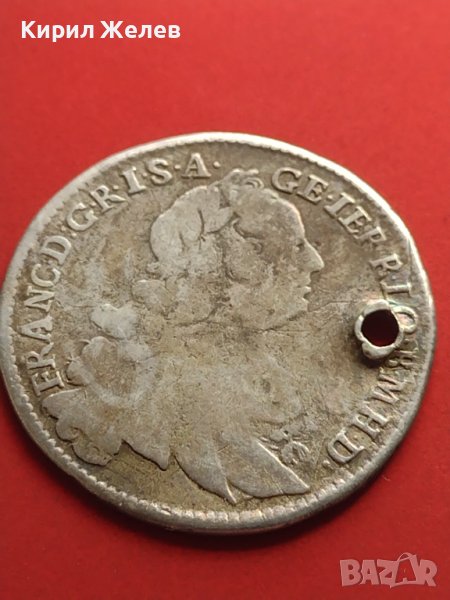 Сребърна монета 17 кройцера 1752г. Франц първи Кремниц Австрия 26215, снимка 1