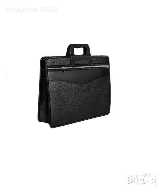 Пластмасова чанта за документи, за обучение, черна, 39x32см, снимка 1