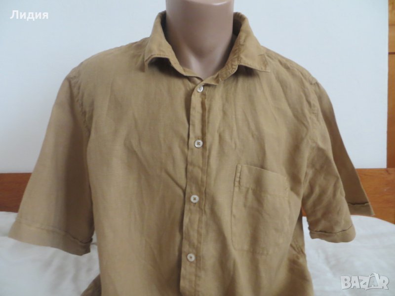 Мъжка риза с къс ръкав от лен  Dorani, снимка 1