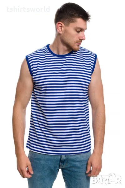 Нова мъжка класическа моряшка тениска без ръкави, снимка 1