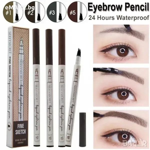 3D Молив за вежди с микроблейдинг който не се размава и издържа до 24 часа - tattoo ефект, снимка 1