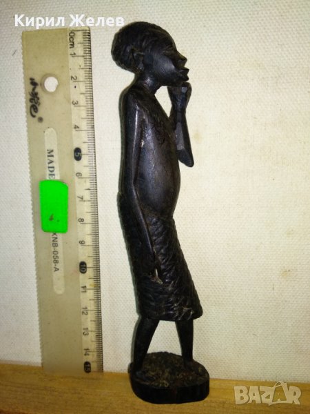 СТАРИННА АФРИКАНСКА АБАНОСОВА СТАТУЕТКА Ръчна ТРАДИЦИОННА МАЙСТОРСКА АРТ РАБОТА ФИГУРА АБАНОС 41415, снимка 1