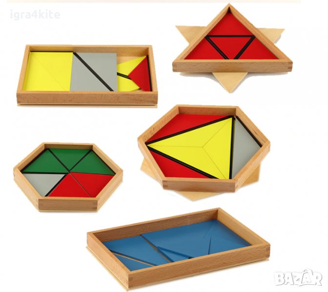 Конструктивни триъгълници Монтесори / всички Монтесори материали, снимка 1