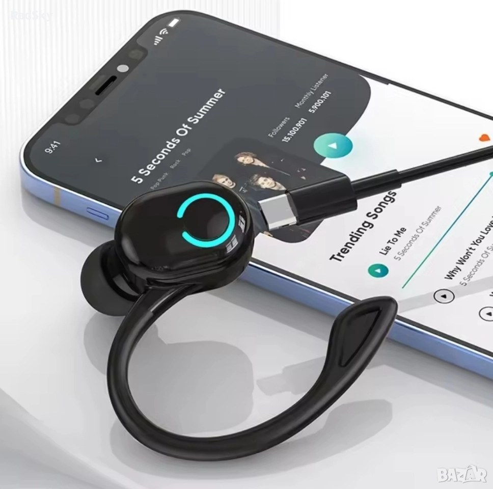 Бизнес хендсфри Bluetooth 5.4 слушалка с микрофон , зареждане usb-c, снимка 1