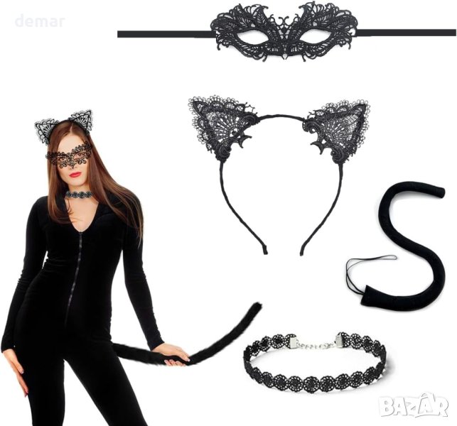 LKOIVNED Костюм на котка за момичета за карнавал, за Хелоуин, снимка 1