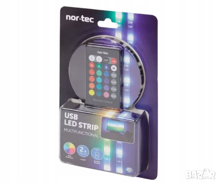 NOR-TEC USB LED лента 2X50CM, снимка 1