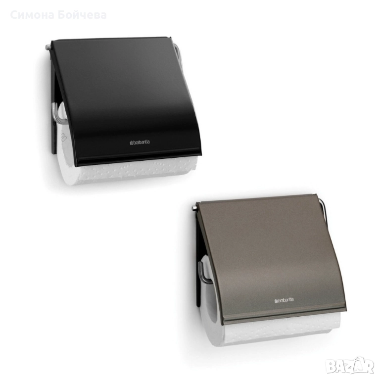 Държач за тоалетна хартия Brabantia ReNew Matt Black или Platinum, снимка 1