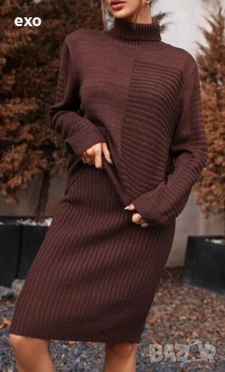 Зимен комплект с пола, Елегантен зимен комплект, Дамски зимен костюм, снимка 1