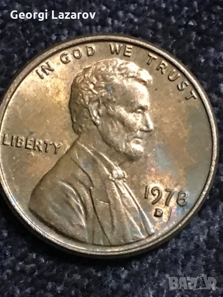 1 цент САЩ 1978 буква D, снимка 1