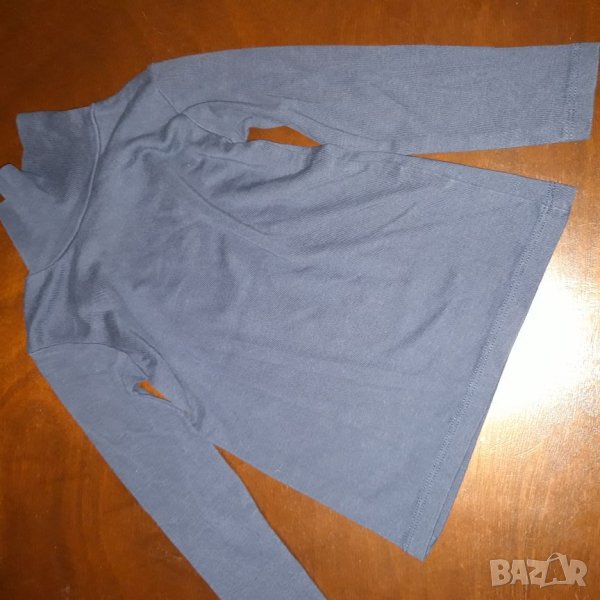 3-4г 104см Блуза Тениска с дълъг ръкав поло Материя памук Цвят тъмно синьо Без следи от употреба, снимка 1