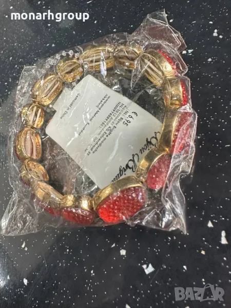 Стоманена гривна с камъни, снимка 1