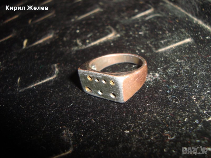 СТАРИНЕН РЯДЪК ПРЪСТЕН МАЙСТОРСКА РЪЧНА ИЗРАБОТКА БРОНЗ МЕД 22262, снимка 1
