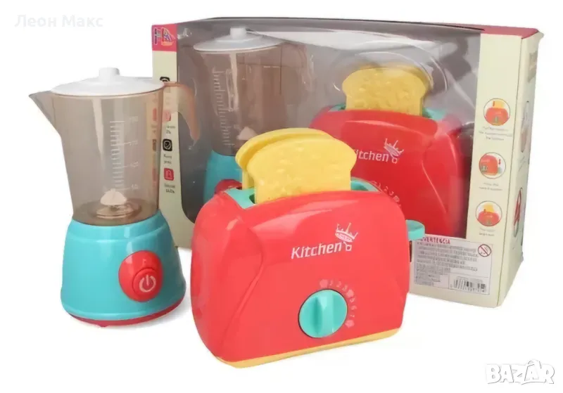 Детски комплект блендер и тостер на батерии , снимка 1